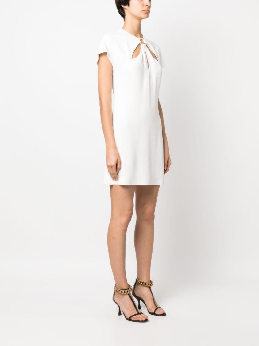 Stella Mccartney White Dress Minimalist Cut-Out Mini Dress