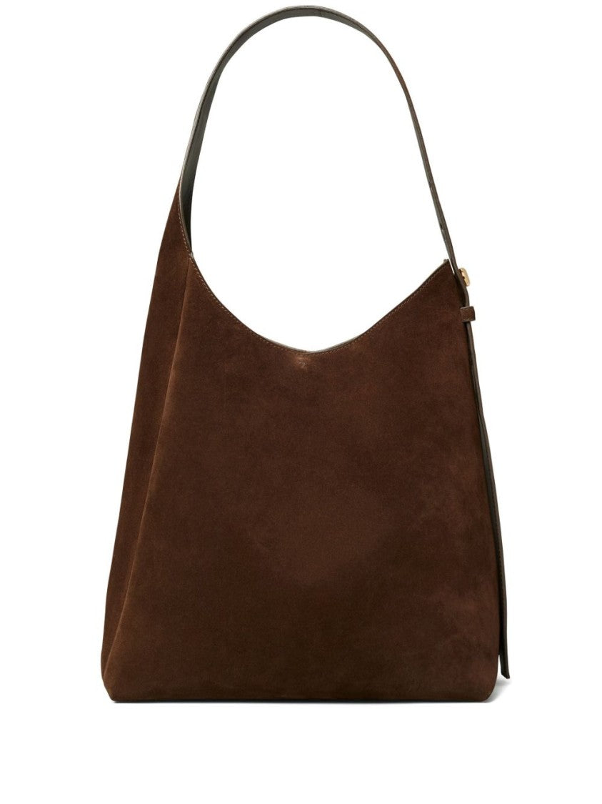 Tory Burch Spacious Brown Suede Shoulder Bag