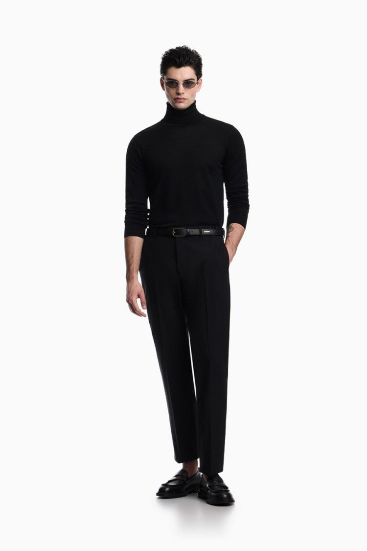 Emporio Armani Black Turtleneck Wool Sweater