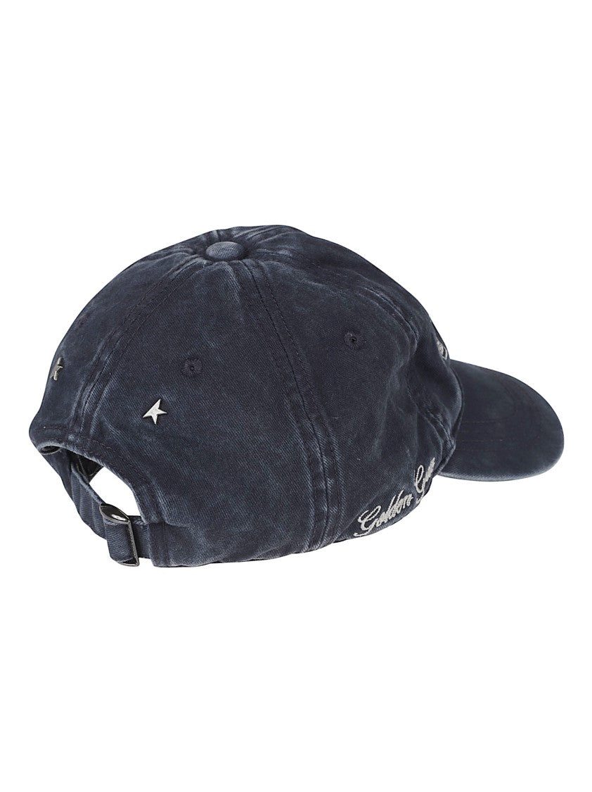 Golden Goose Black Cotton Journey Baseball Hat