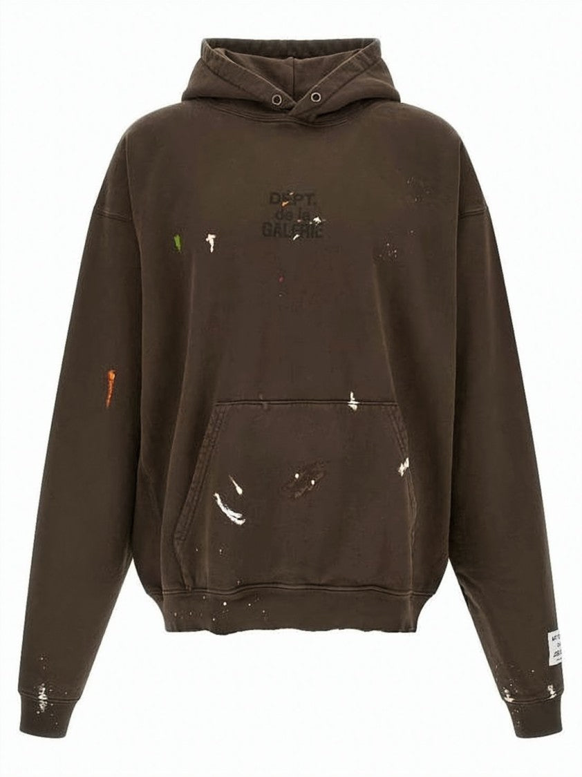 Gallery Dept. Relaxed Fit Brown Hoodie With Artistic Accents