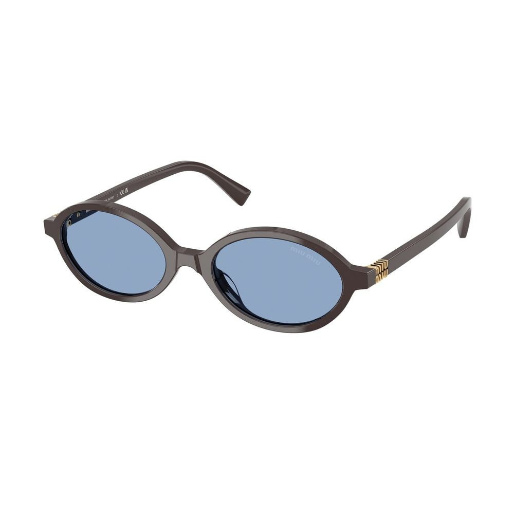 Miu Miu 0Mu 04Zs Miu Regard Oval Mocha Brown Acetate Sunglasses