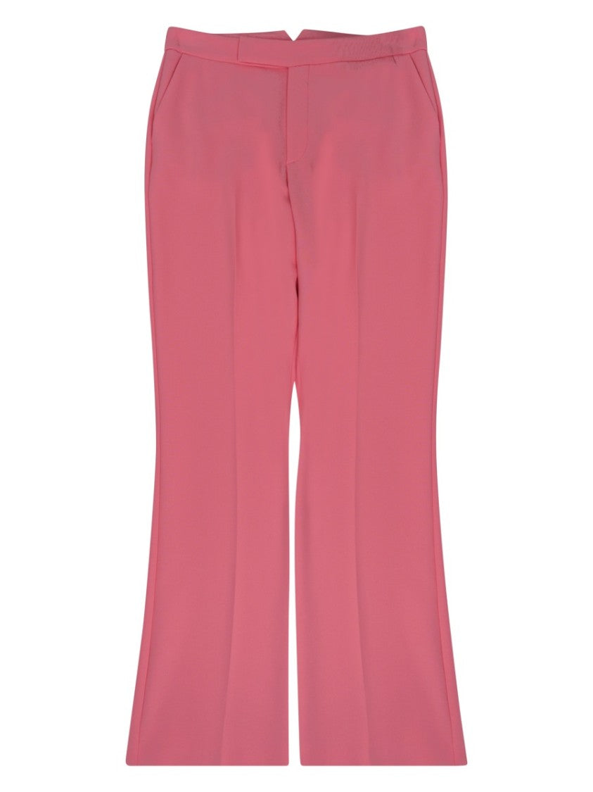 Oscar The Collection Tailored Pink Trousers With Flared Hem And Concealed Fastening