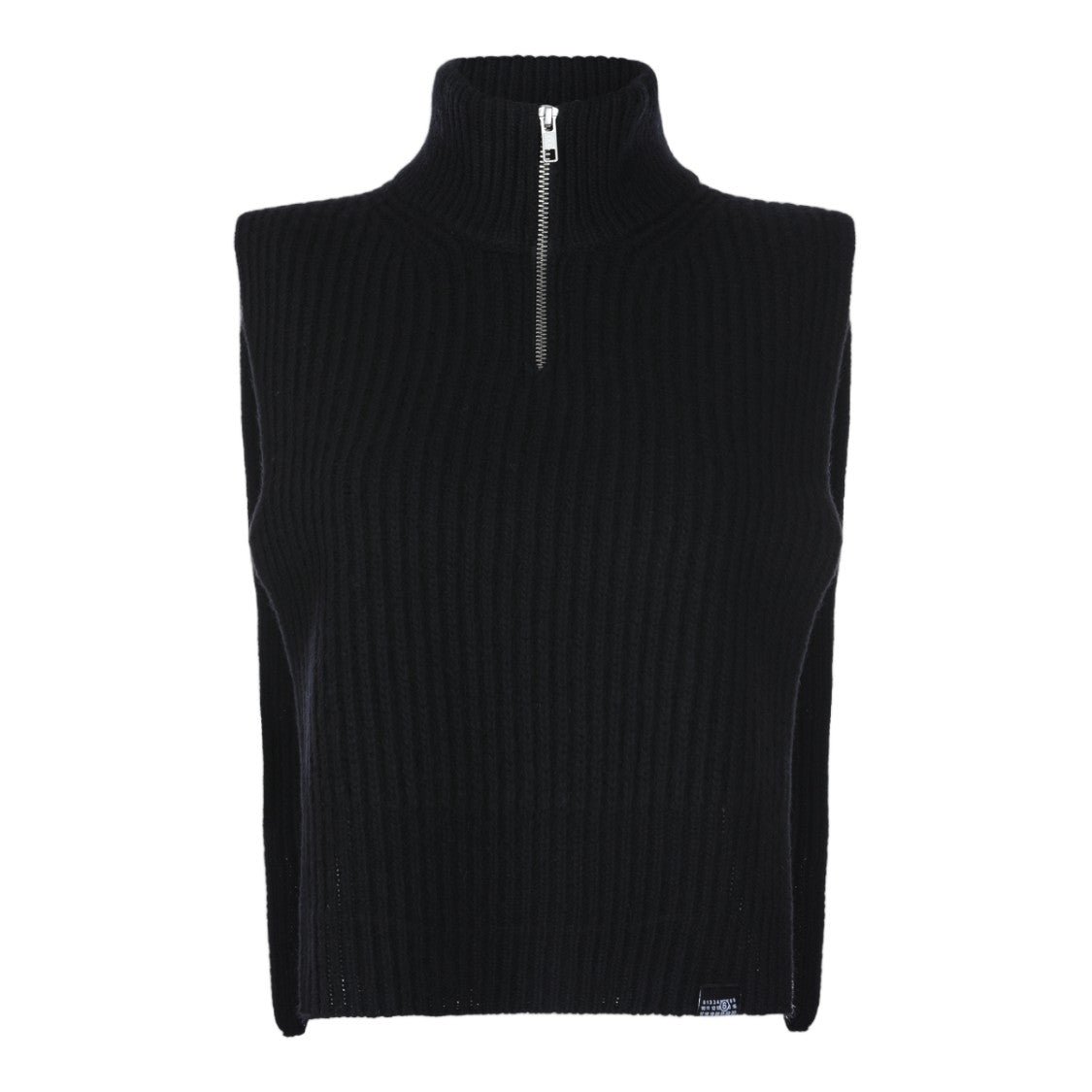 Mm6 By Maison Margiela Sleeveless Knitted Turtleneck With Boxy Fit And Front Zipper