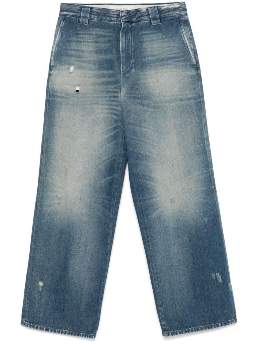 Golden Goose Wide-Leg Denim Jeans With Distressed Detailing