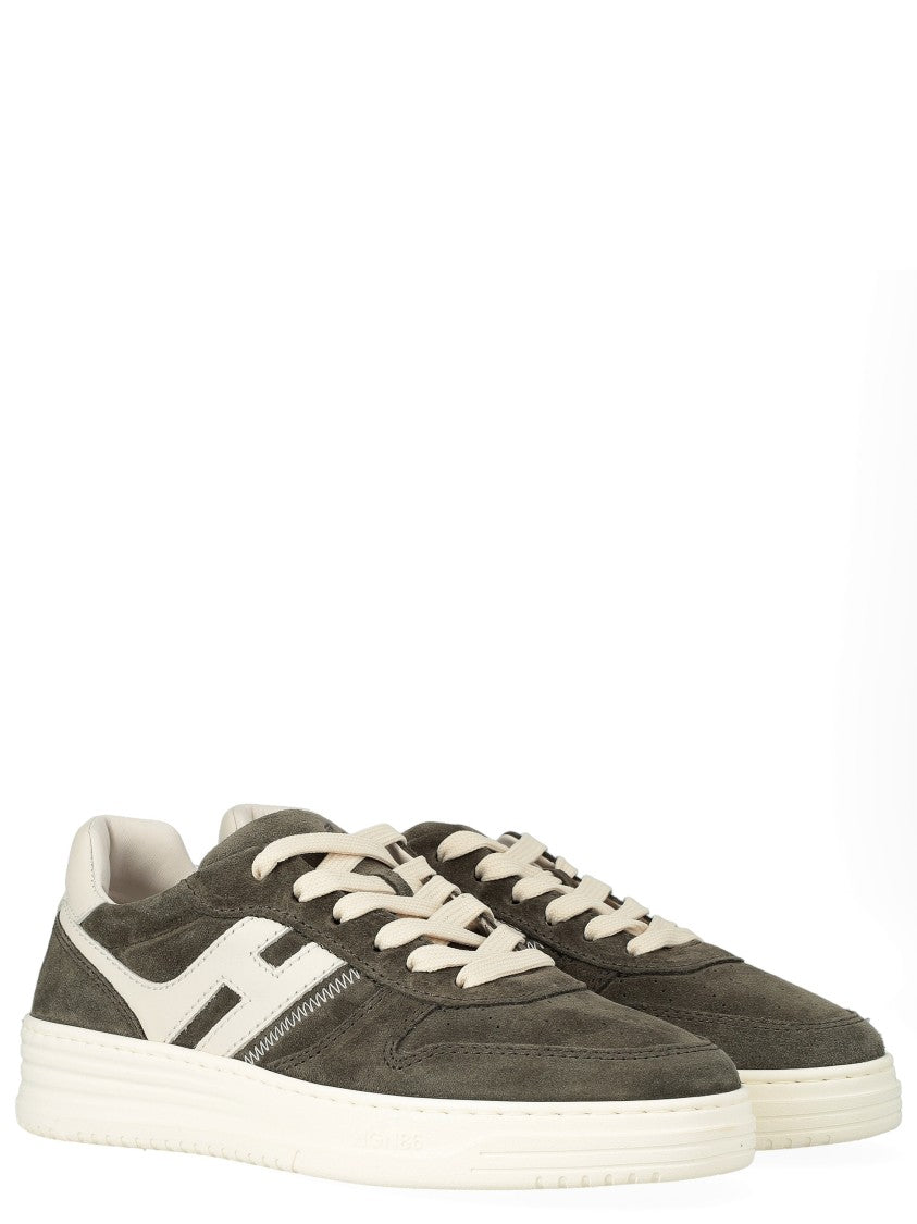 Hogan Moss Green Low-Top Hogan H630 Lace-Up Shoes
