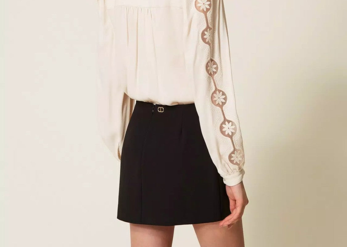 Twin-Set Fitted Crêpe Cady Miniskirt