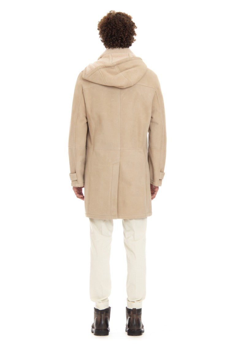 Eleventy Shearling Coat With Detachable Hood