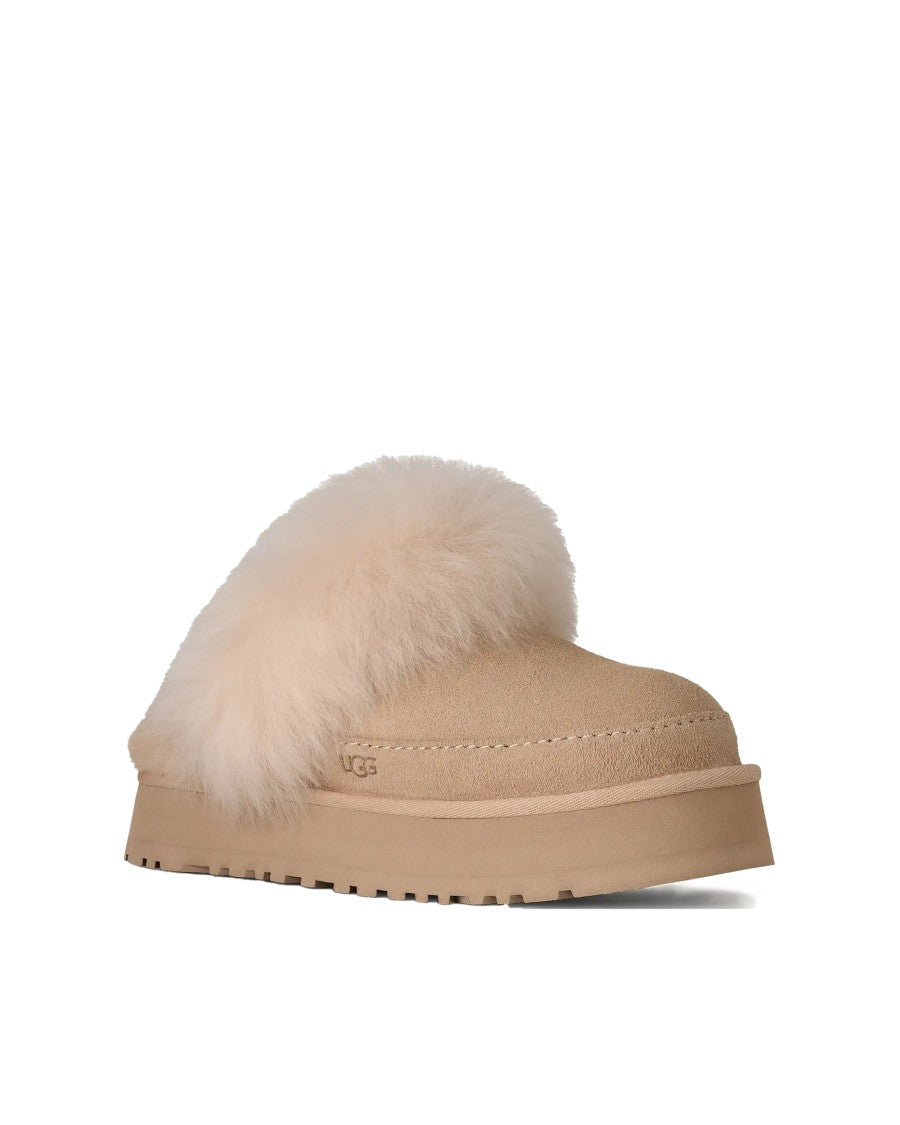 Ugg Sandcastle Suede Slip-On Flats With Plush Shearling Collar
