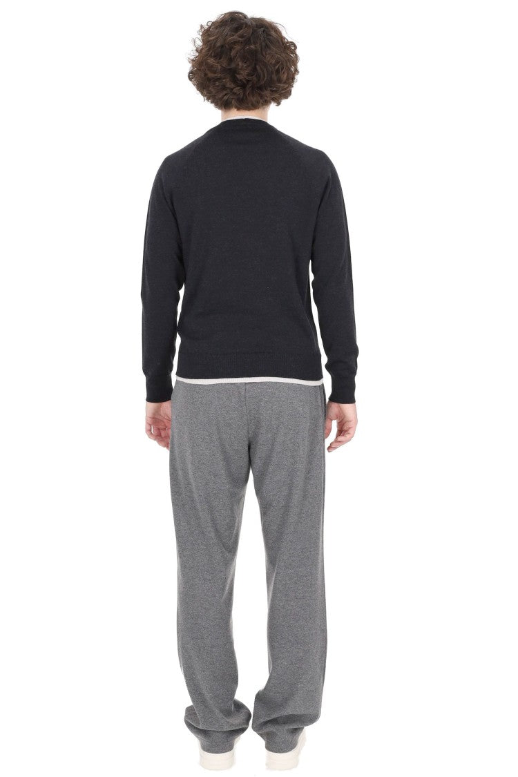Eleventy Crew Neck Sweater In Pure Virgin Wool
