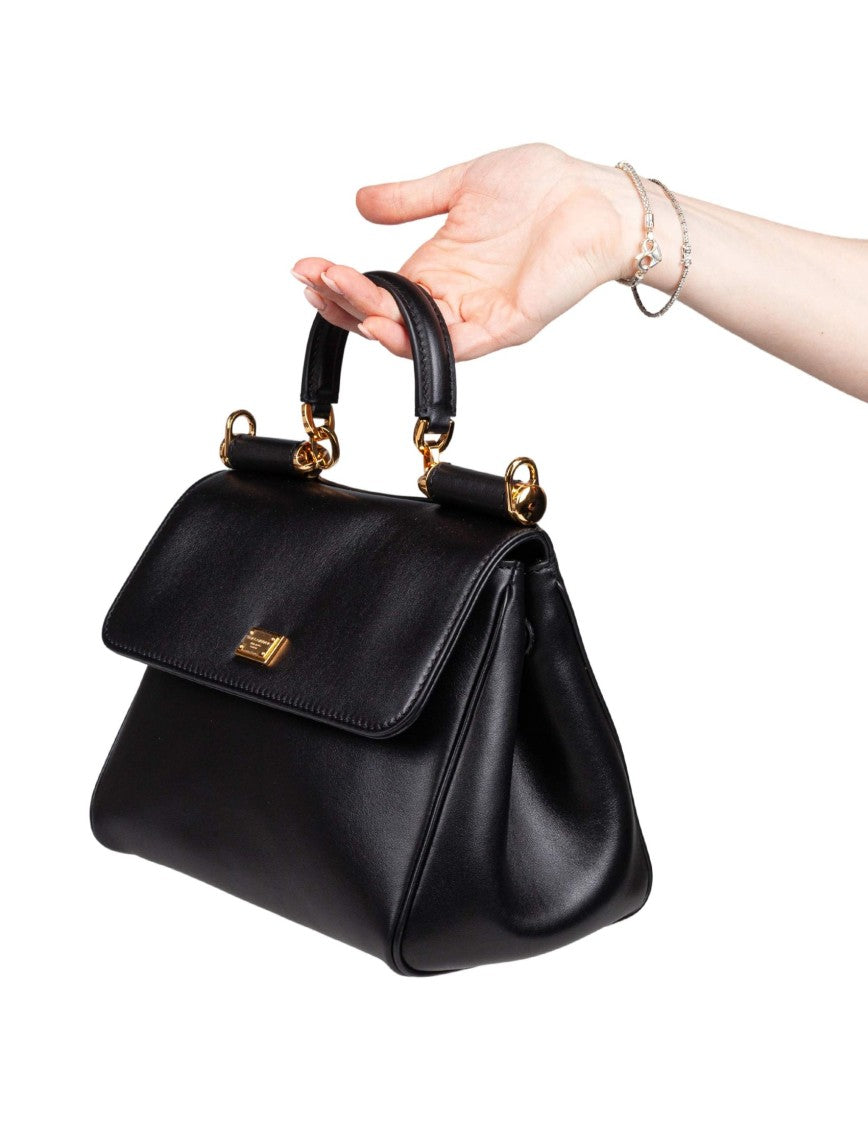 Dolce & Gabbana My Sicily Black Leather Handbag