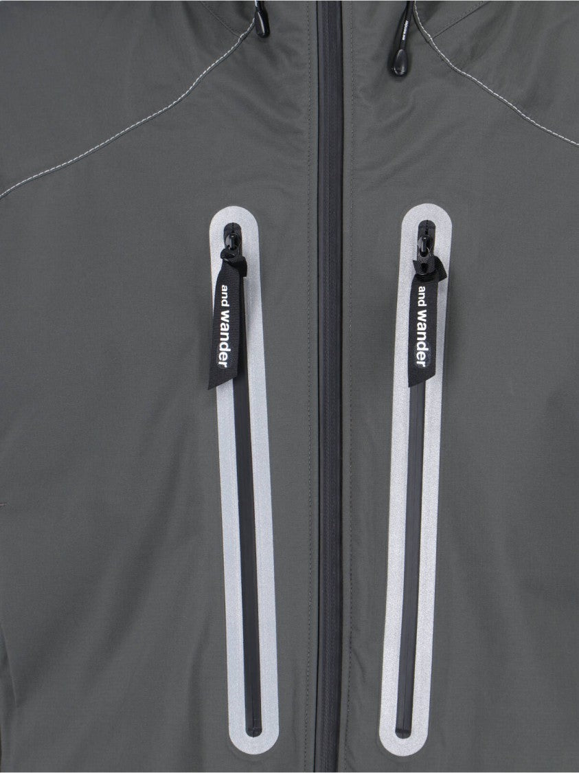 And Wander Zip Jacket, In Grey Waterproof "Pertex Shield" Fabric
