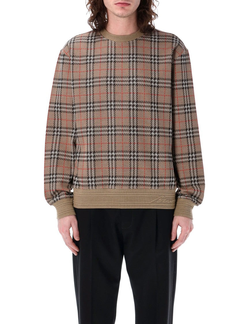 Burberry Checkered Pattern Pullover With Ribbed Details