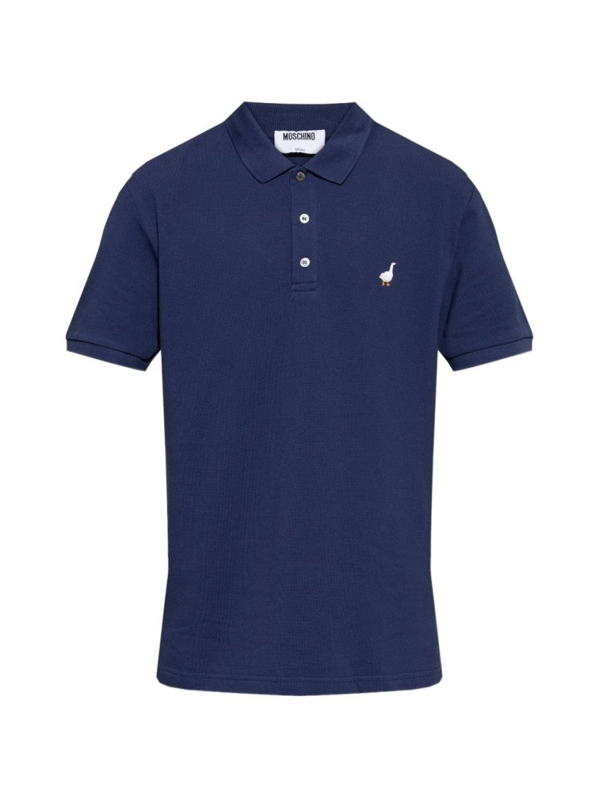 Moschino Silk And Nylon Embroidered Goose Polo