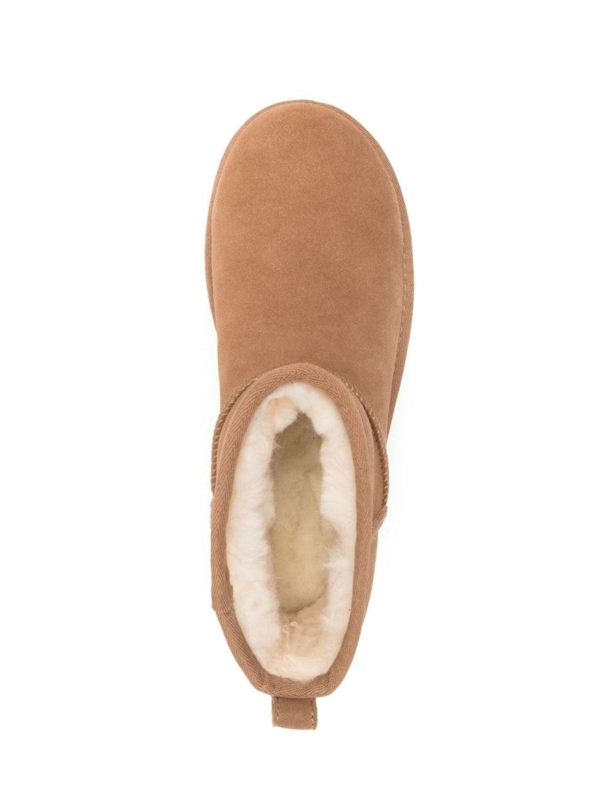 Ugg Brown Low Ankle Plush Lined Platform Boots