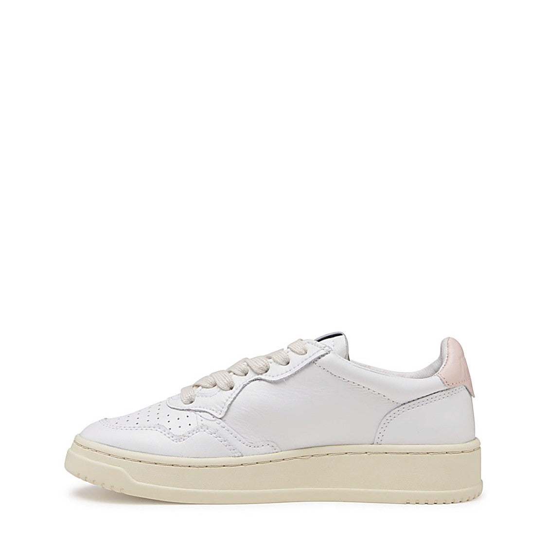 Autry White Leather Contrasting Heel Sneakers