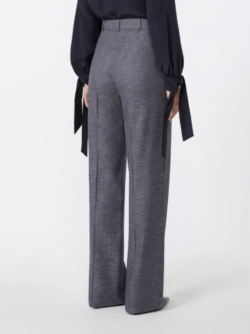 Max Mara Refined Straight-Leg Tailored Pants With Subtle Texture