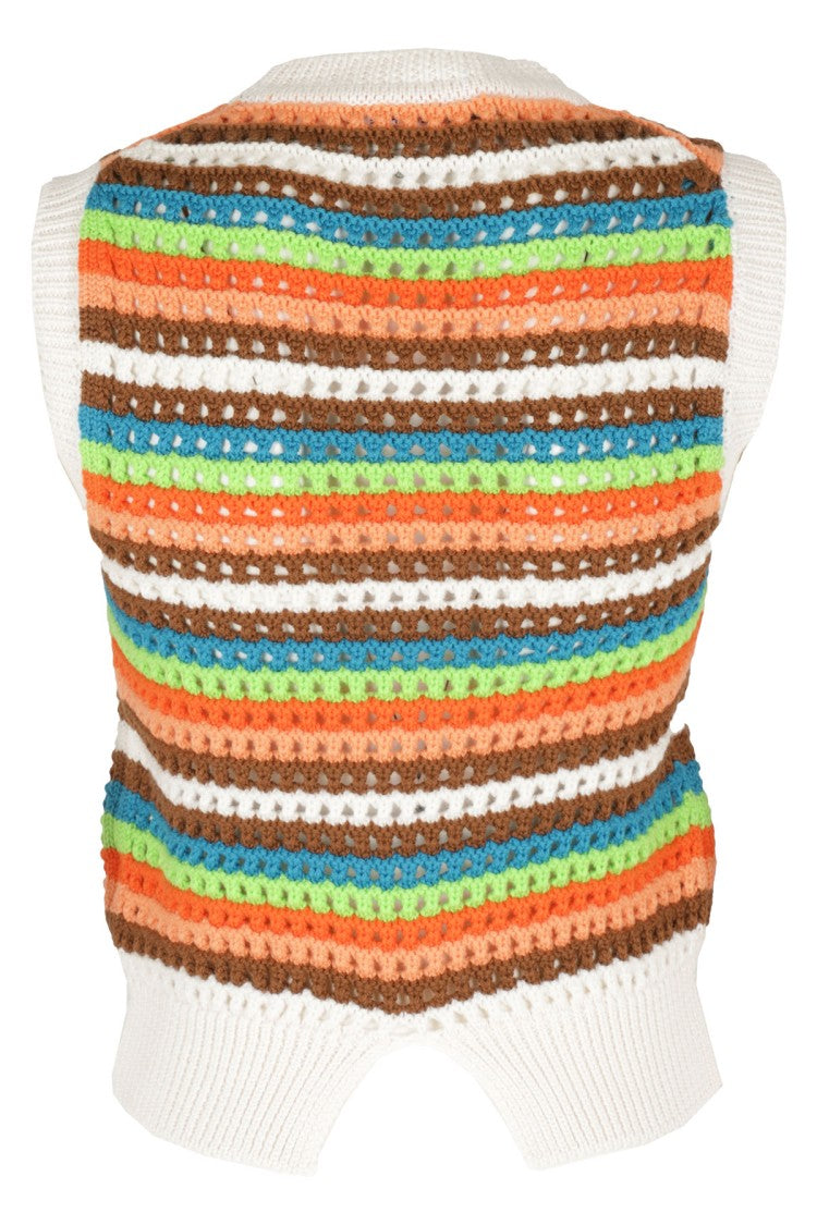 Department Five Multicolor Knitted Gilet With Striped Pattern