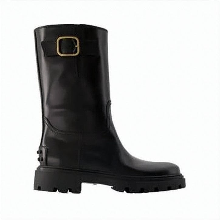 Tod's Mid-Calf Boots With Sole And Buckle Detail