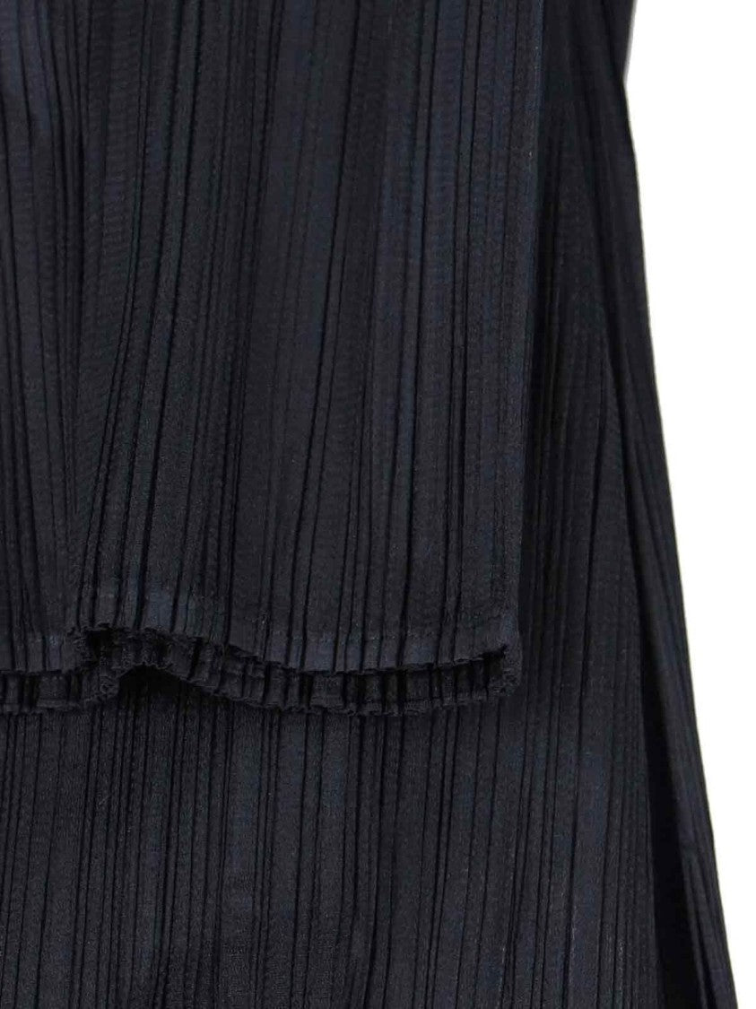 Pleats Please Straight-Leg Pleated Pants With Cropped Length