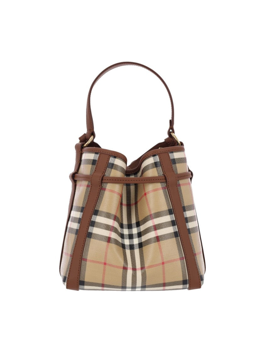Burberry Multicolor Check Coated Cotton Canvas Mini Bucket Bag