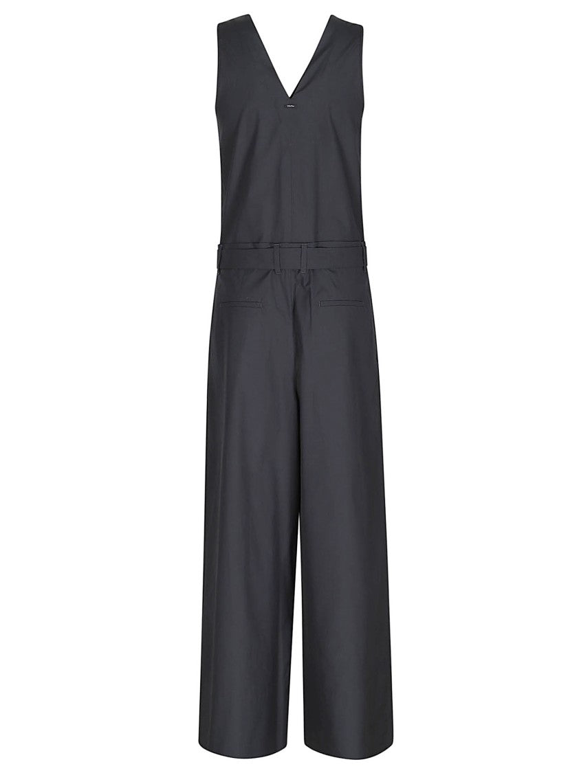 Max Mara Blue Sleeveless Wide Leg Jumpsuit