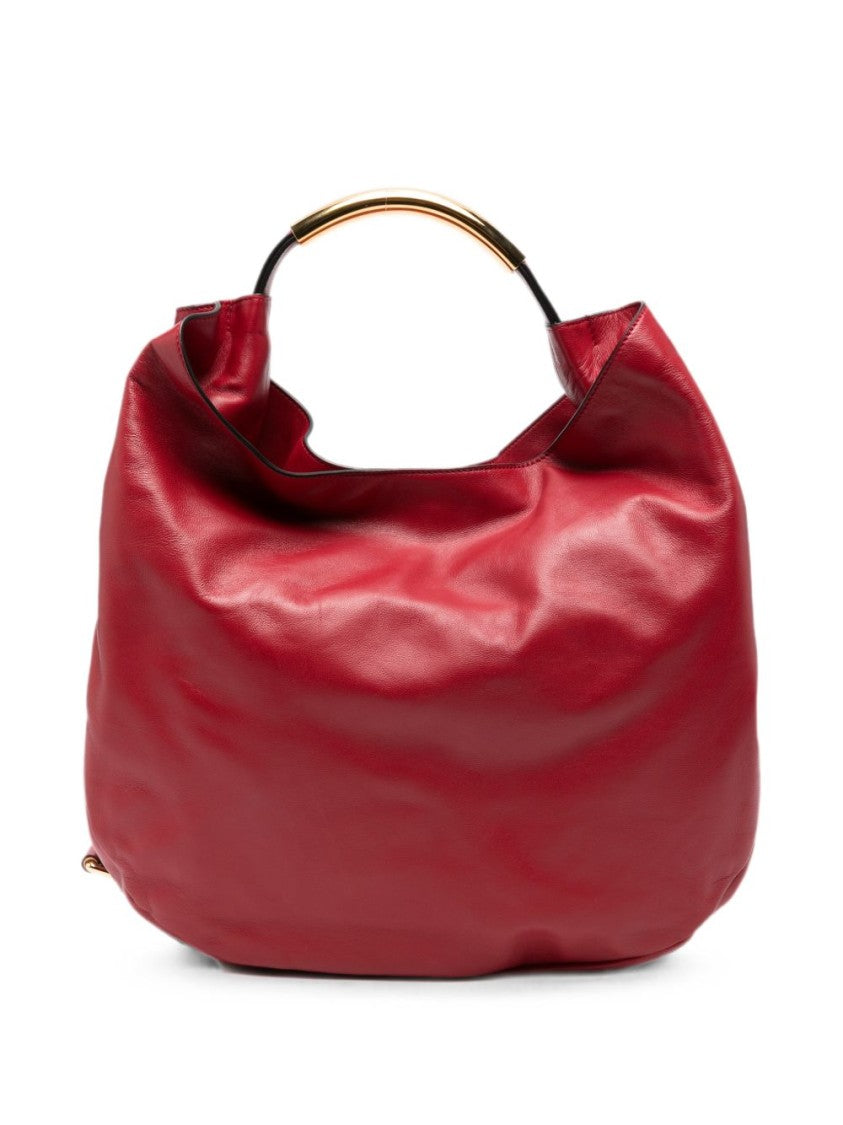 Moschino Slouchy Leather Handbag - Red