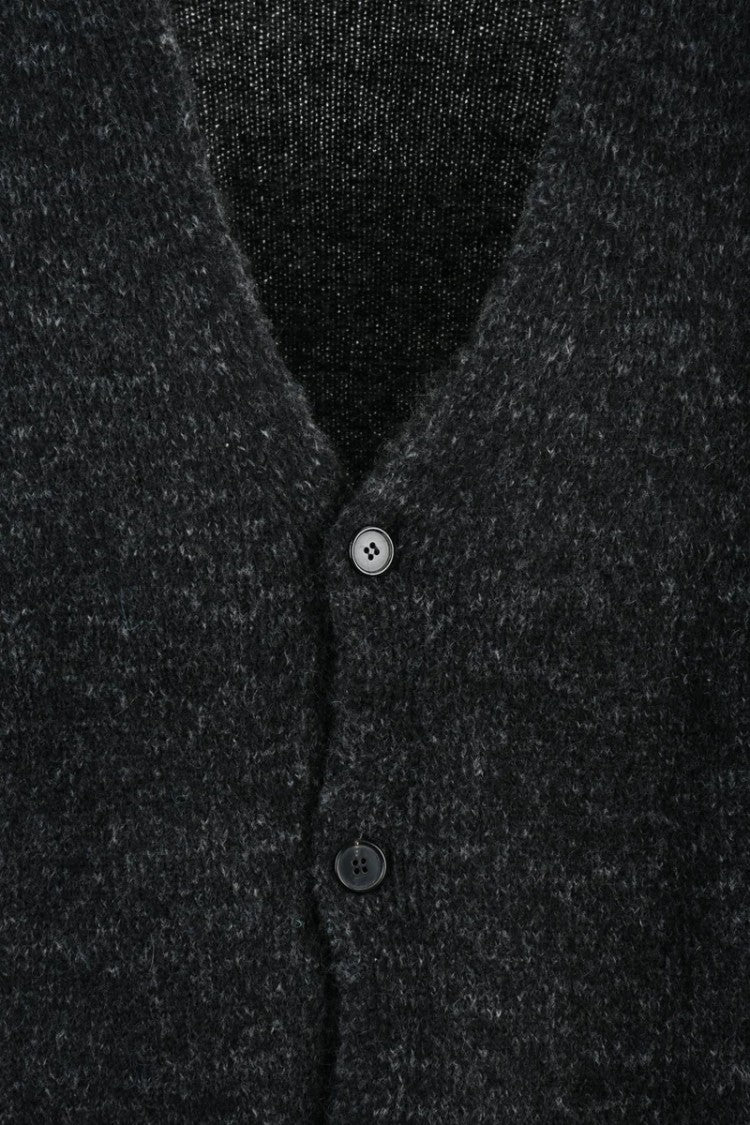 Become Button-Front Cardigan In Dark Textured Knit