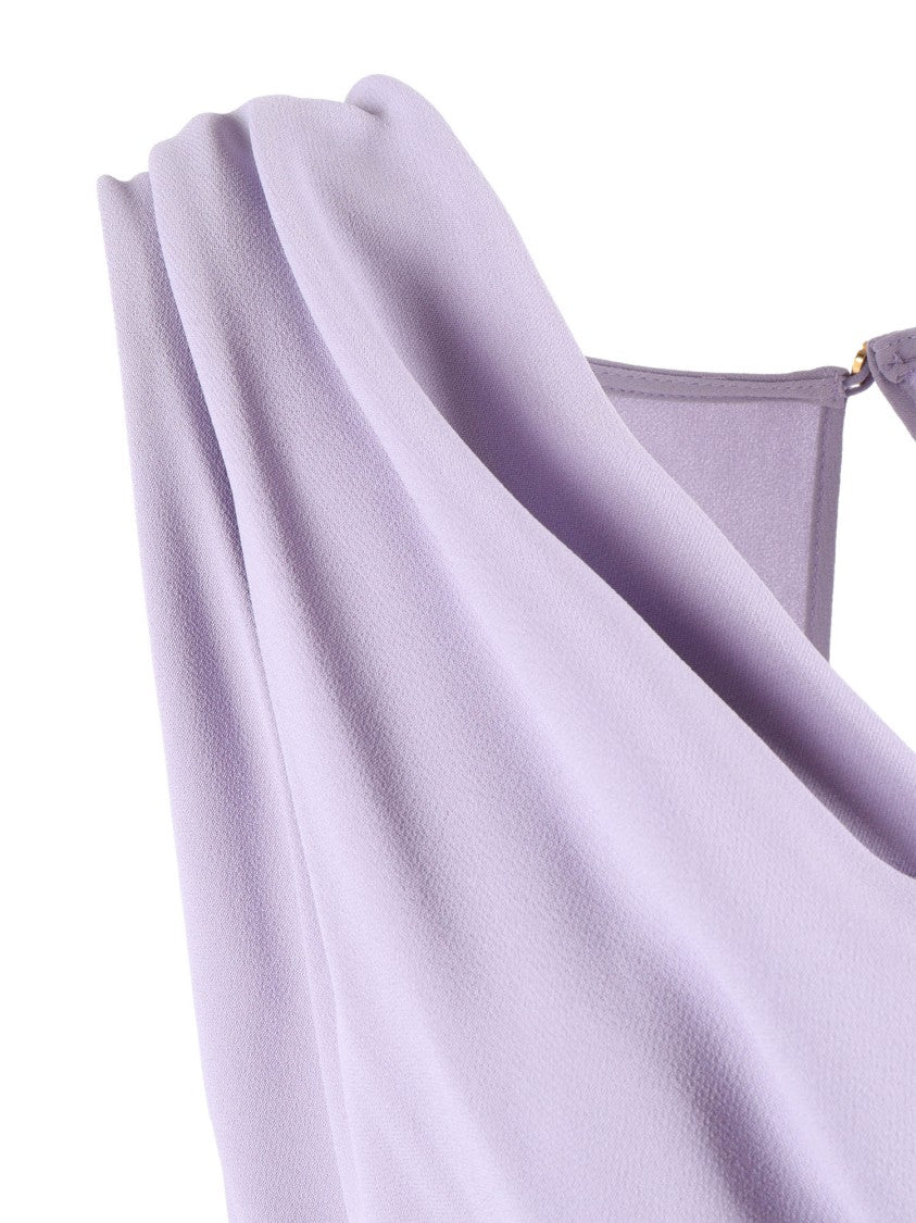 Elisabetta Franchi Draped Keyhole Back Midi Dress