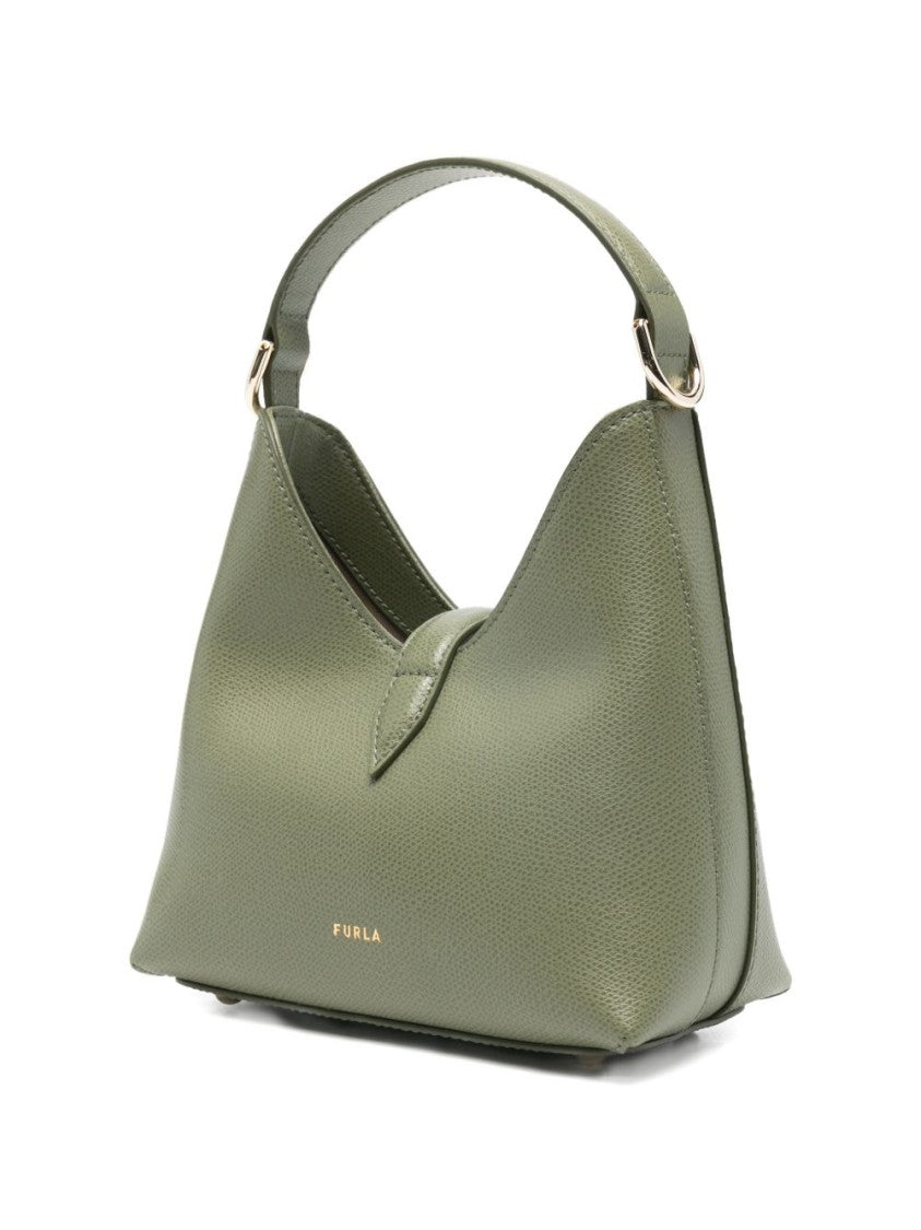 Furla Structured Trapezoidal Handbag In Textured Leather