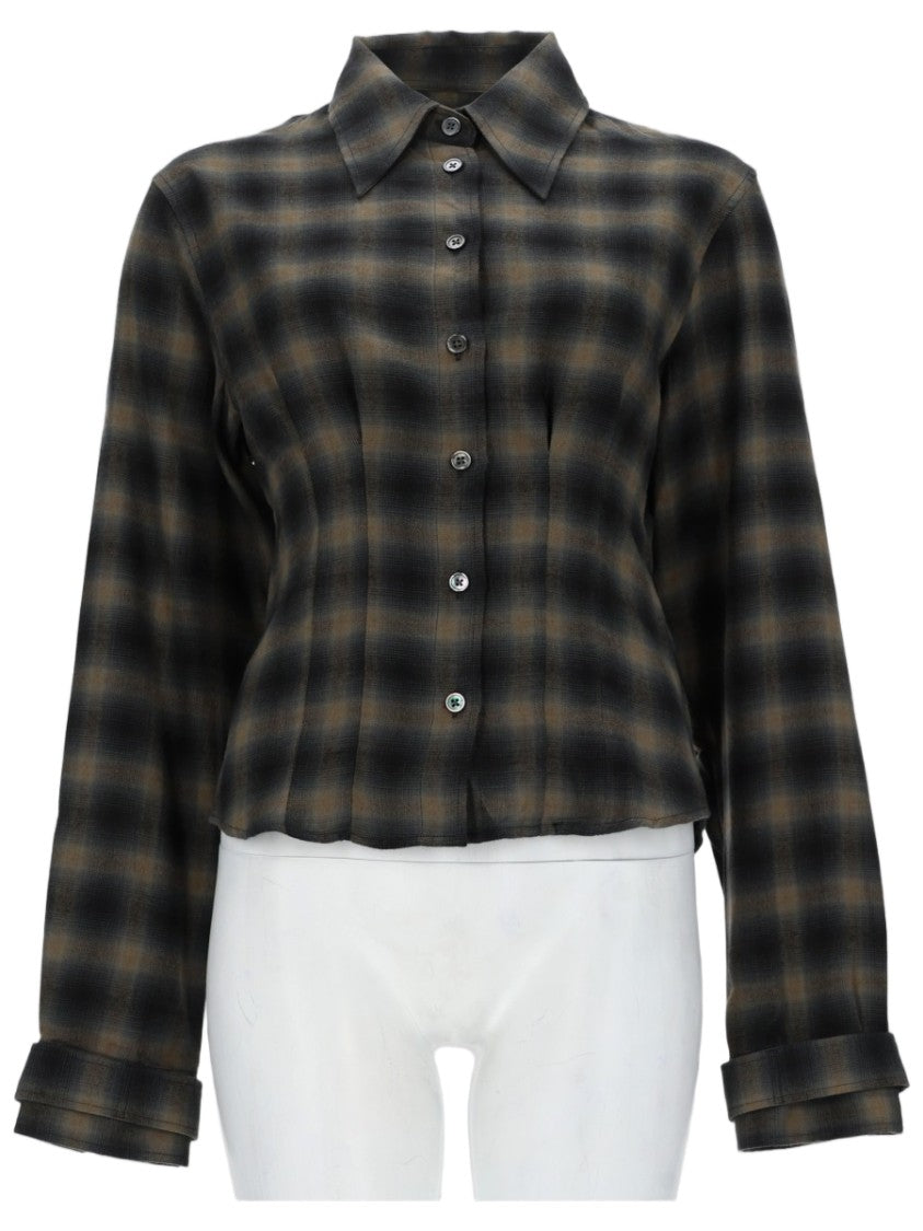 Our Legacy Envelop Long-Sleeved Plaid Cotton-Wool Shirt