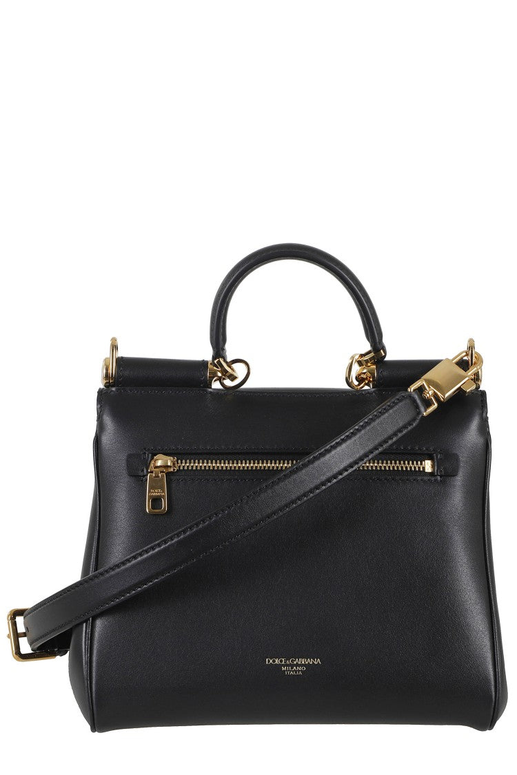 Dolce & Gabbana Black Vit Plongé Calfskin Leather Shoulder Bag