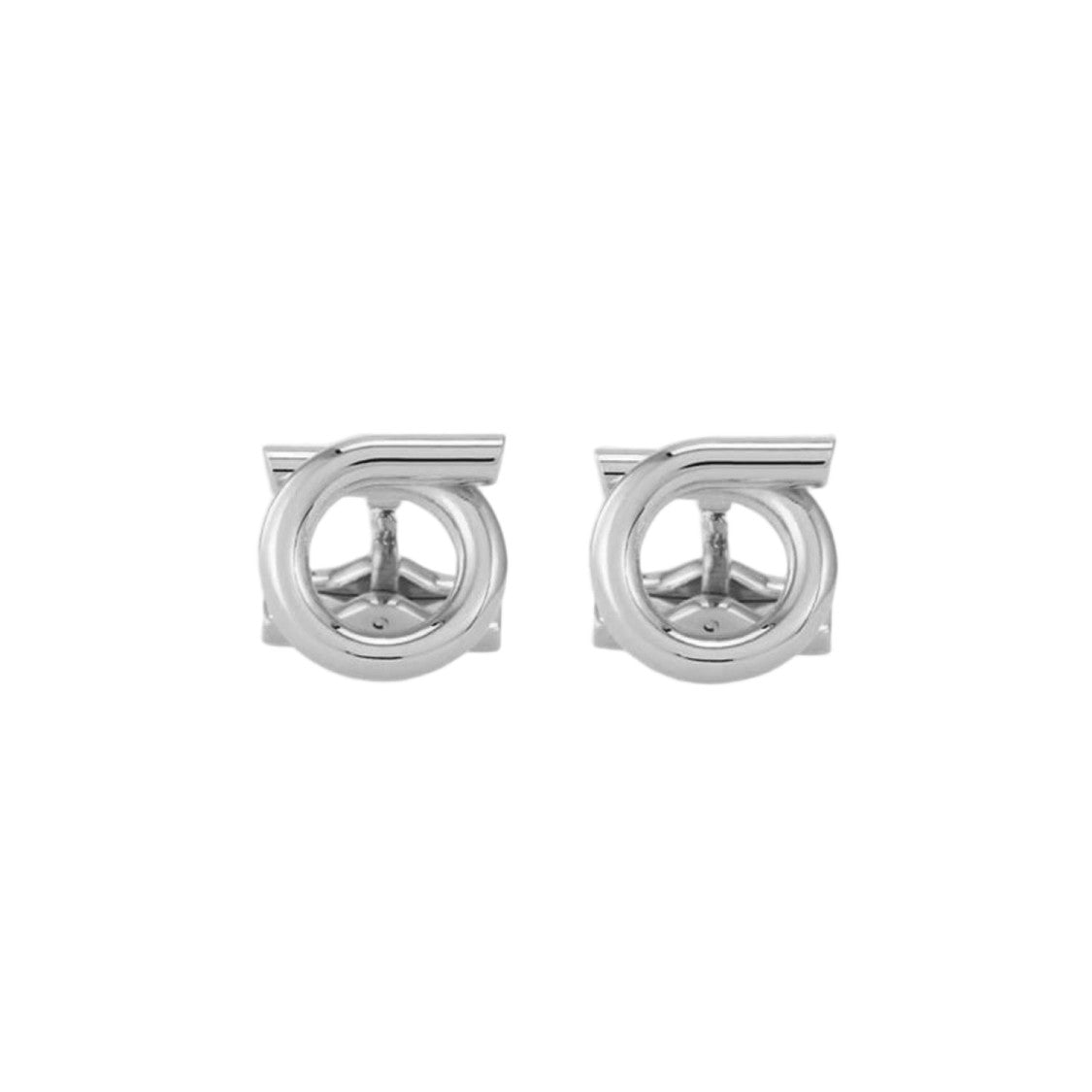 Salvatore Ferragamo Polished Circular Brass Bar Cufflinks