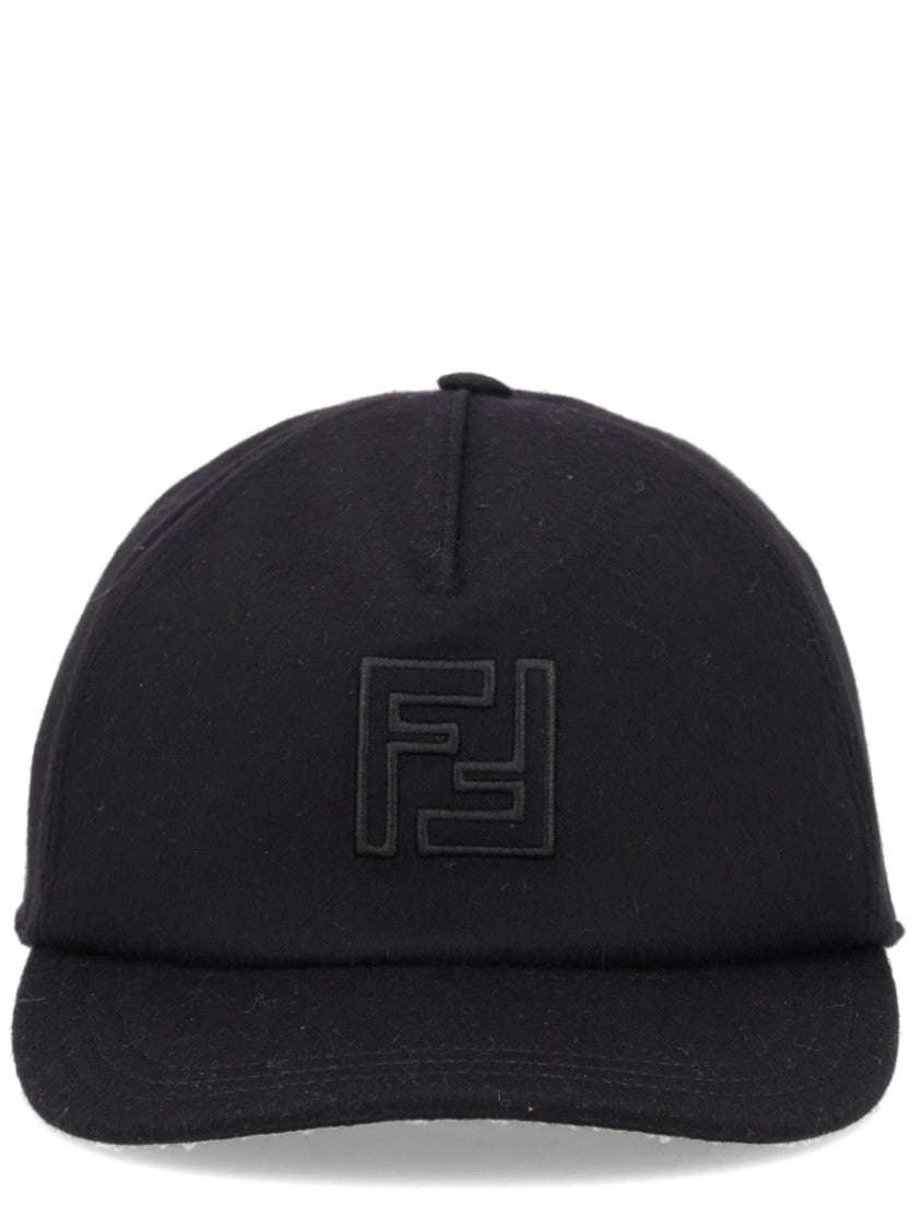 Fendi Wool-Cashmere Blend Structured Baseball Hat