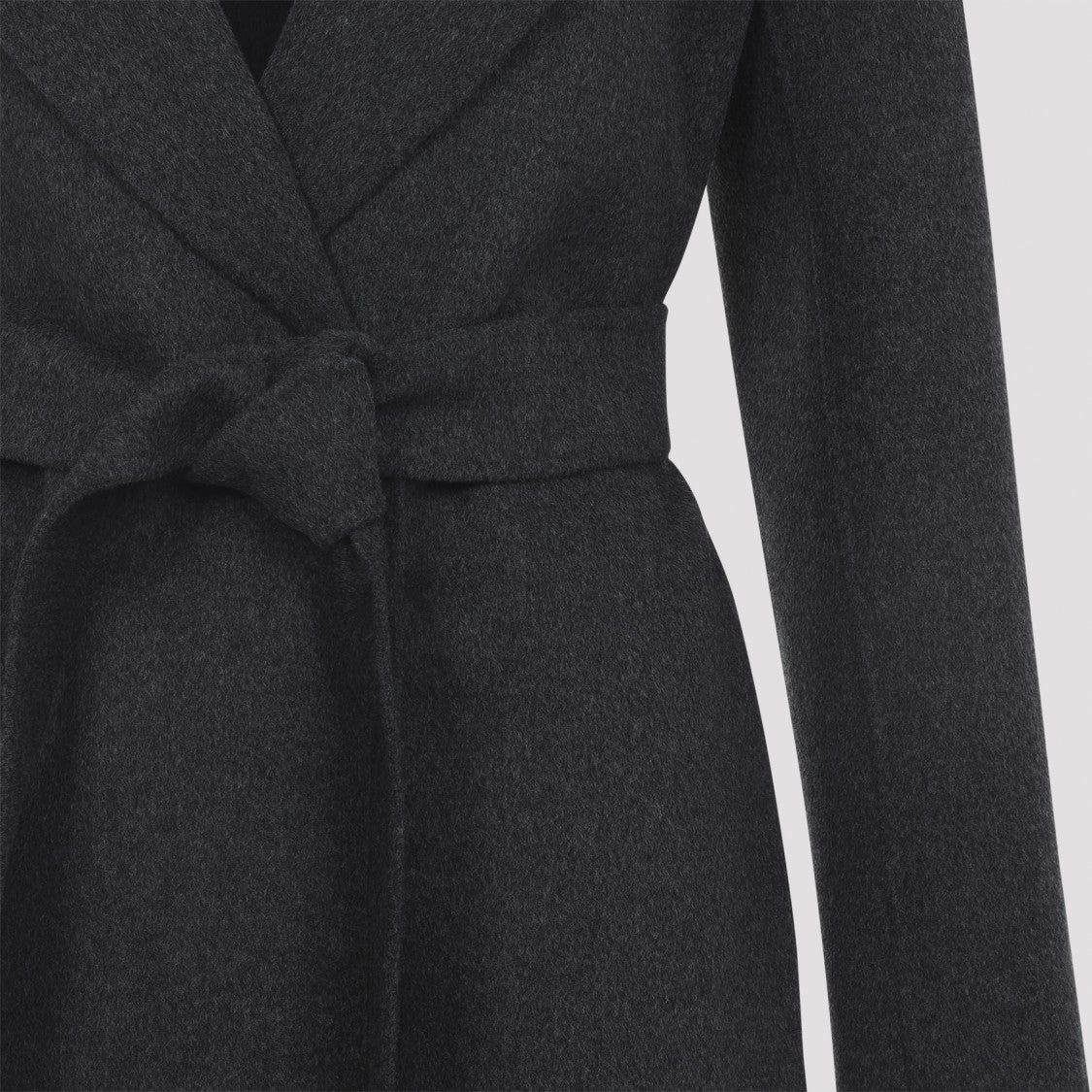 Max Mara Dark Grey Melange Poldo Wool Coat
