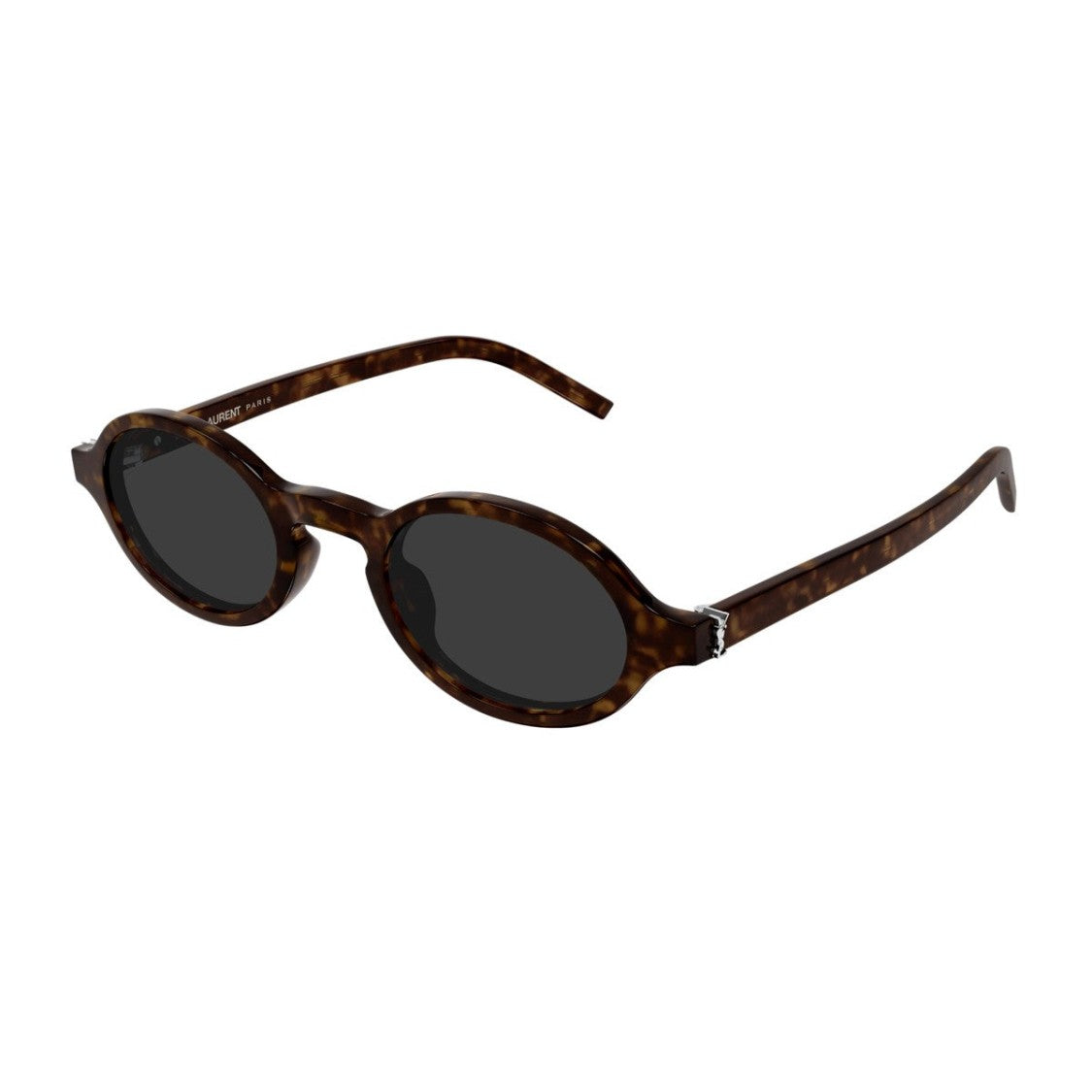 Saint Laurent Black Monogram Acetate Oval Sunglasses