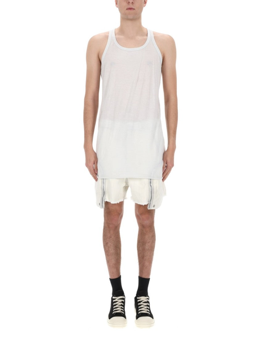 Drkshdw By Rick Owens Extended Length Cotton Striped Tank Top