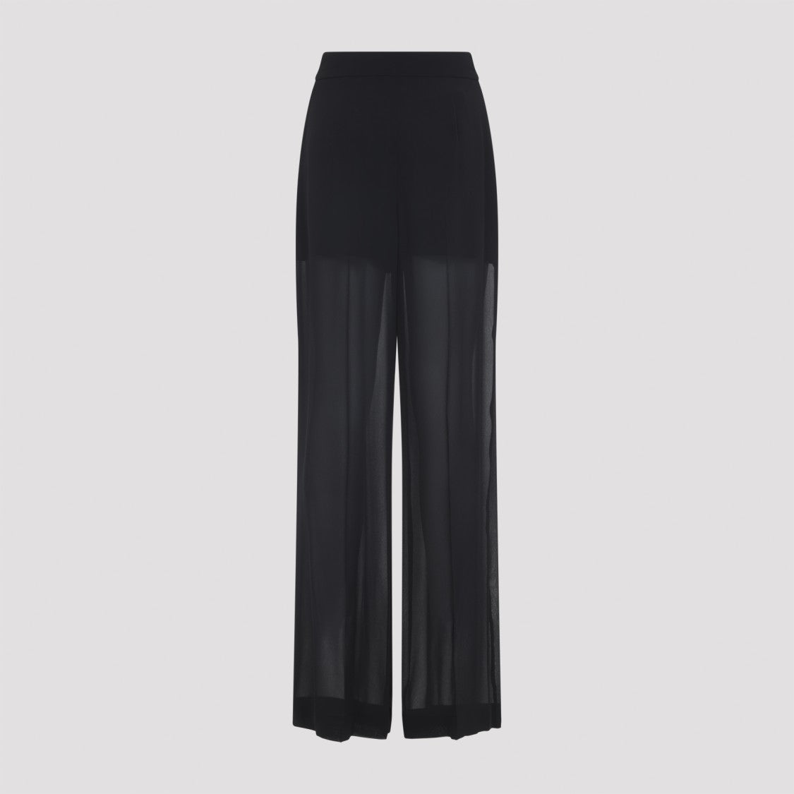 Alberta Ferretti Black Silk Georgette Pants