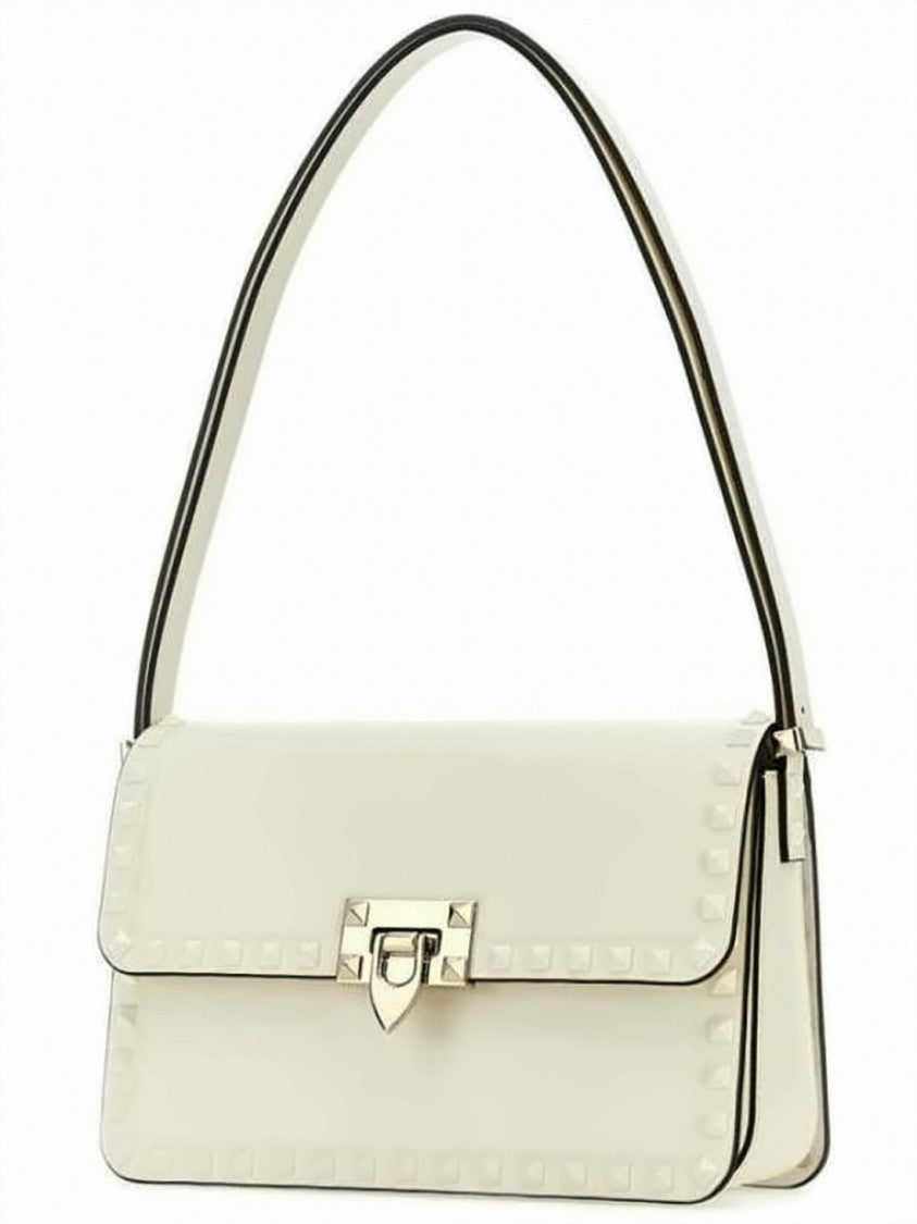 Valentino Garavani Calfskin Leather Shoulder Bag With Polished Metal Clasp
