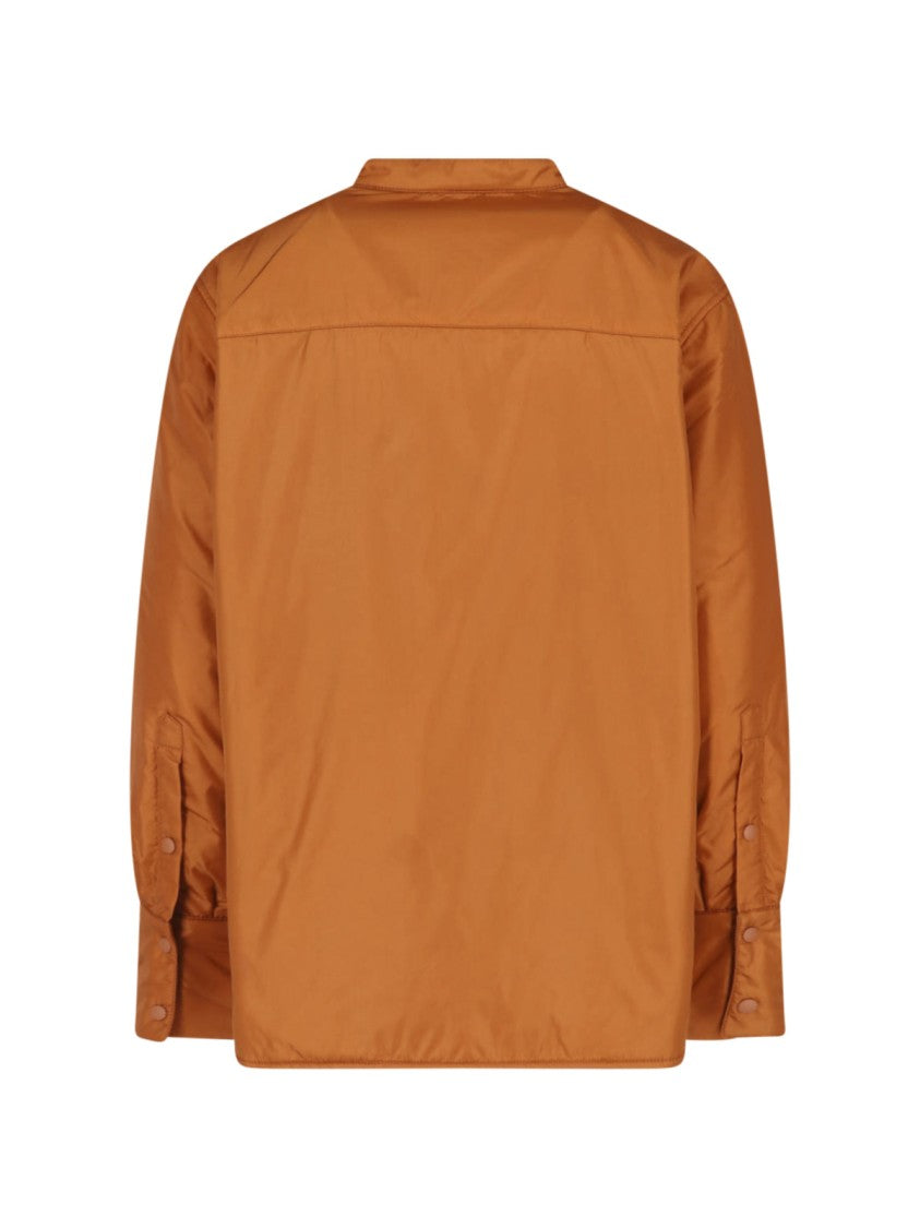 Aspesi Orange Button-Up Technical Fabric Jacket