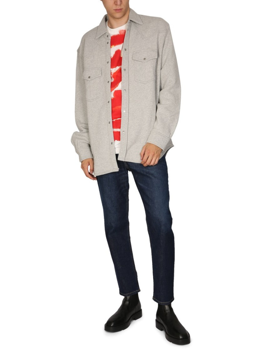 Diesel Classic Collar Cotton Shirt With Buttoned Details