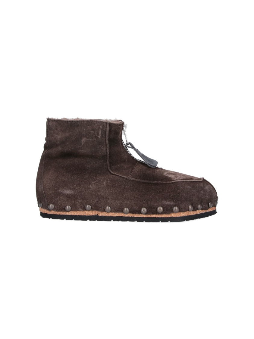 Magliano Brown Studded Suede High-Top Boots