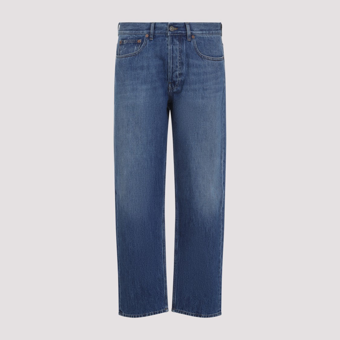 Valentino Washed Blue Cotton 5-Pocket Jeans