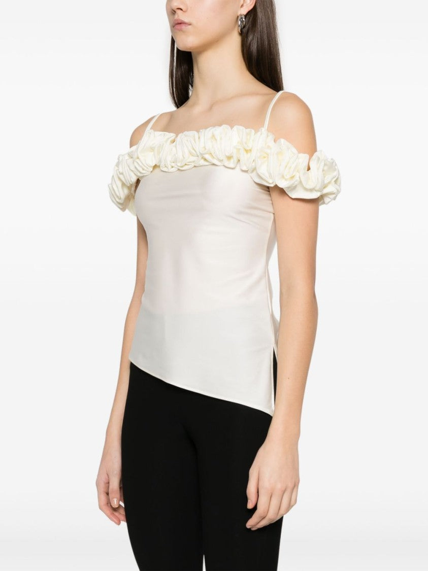Coperni White Spaghetti Strap Side Slit Top