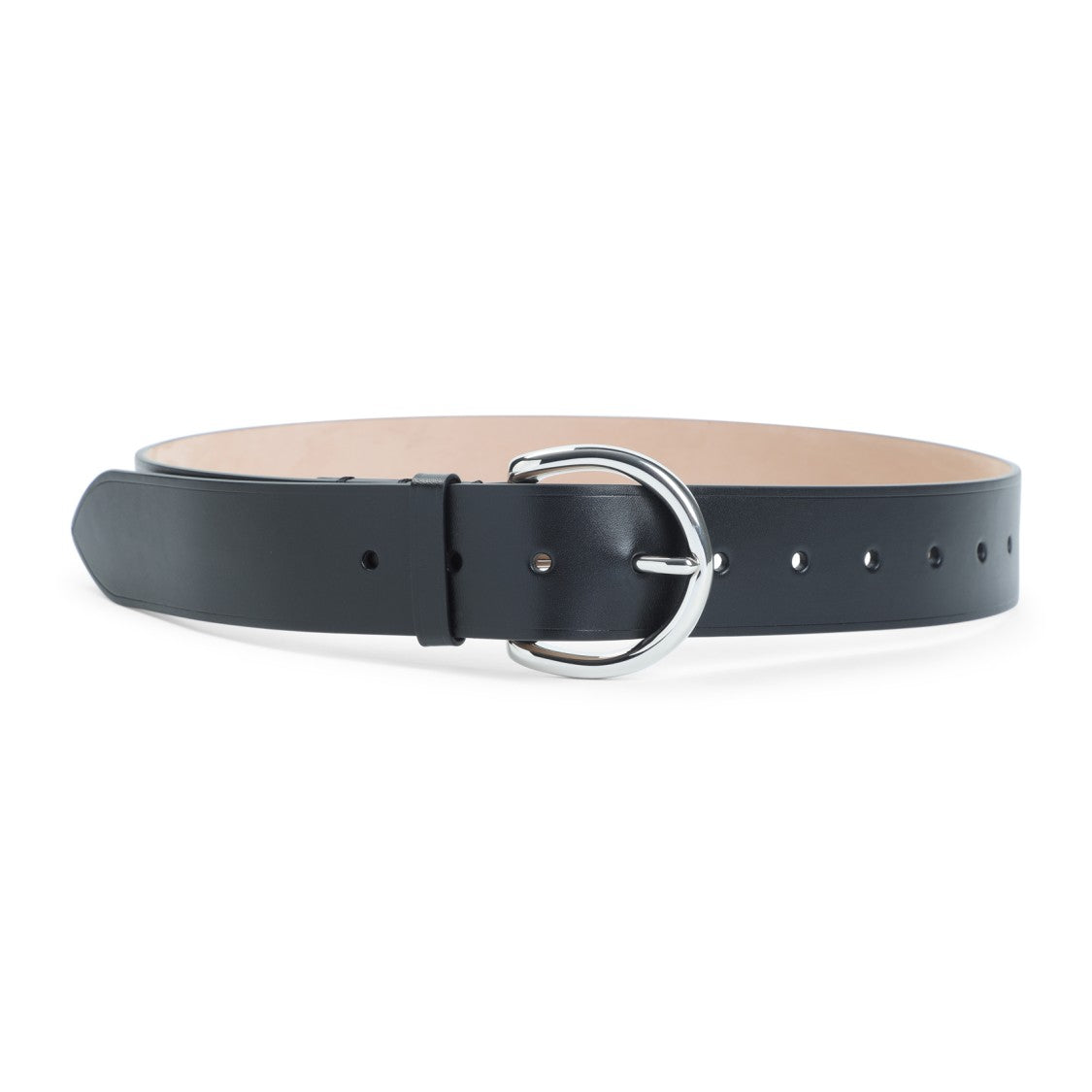 Phoebe Philo Round Buckle Black Calf Leather Belt