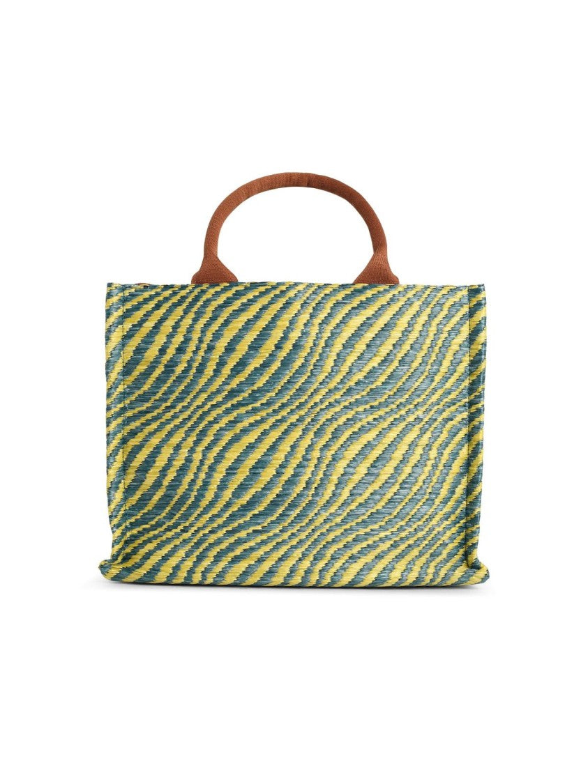 Marni Small 'Tote' Bag In Multicolor Natural Raffia Effect Fabric