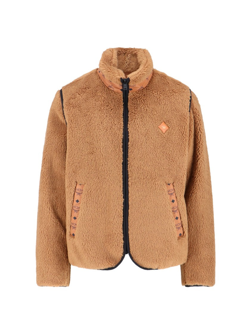 Mcm Plush Zip-Up Jacket With Teddy Texture