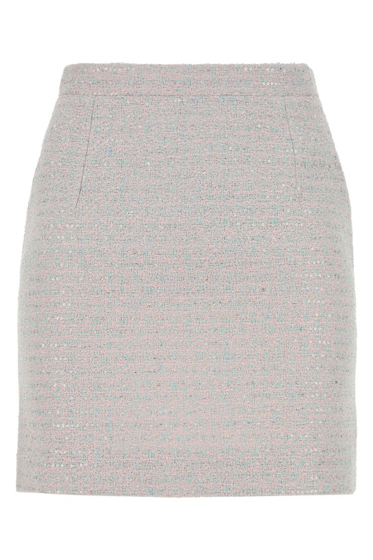 Alessandra Rich Fitted Mini Skirt With Textured Fabric
