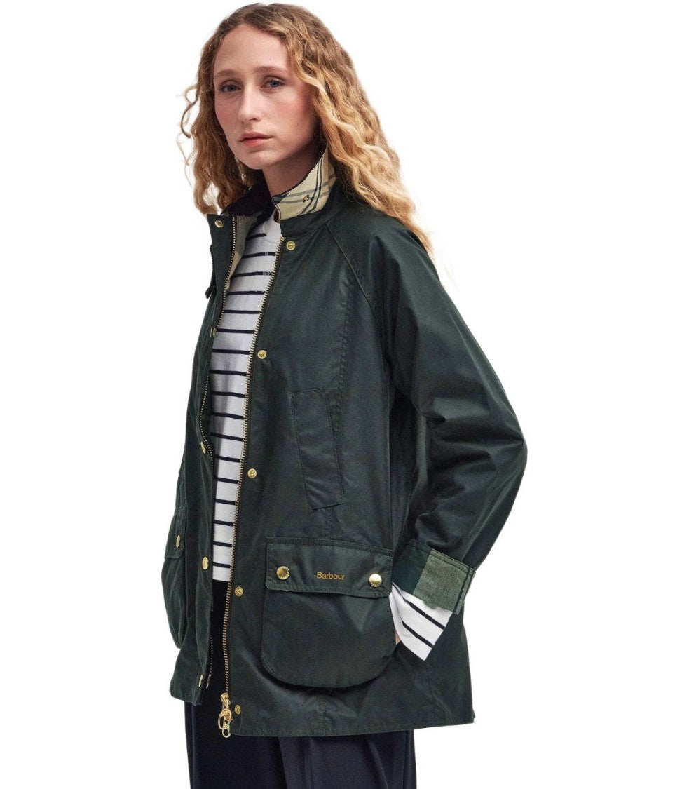 Barbour Beadnell Wax Sage Green Jacket
