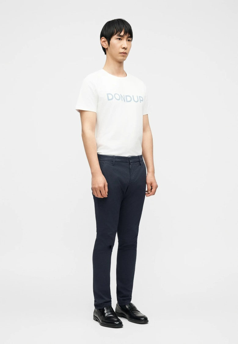 Dondup Black Gaubert Regular Fit Stretch Cotton Trousers